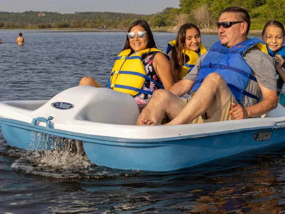 Family pedalboat fun on Lac La Biche, AB.