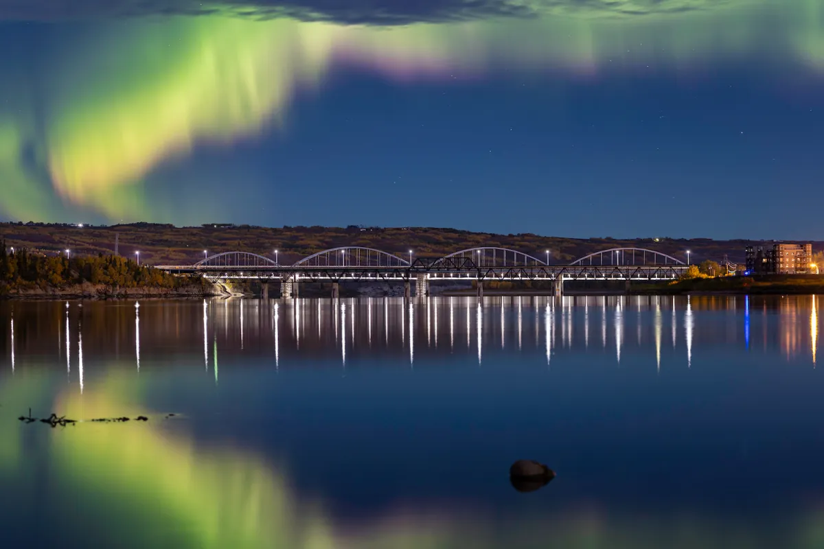 Peace River aurora bridge Paul Lavoie