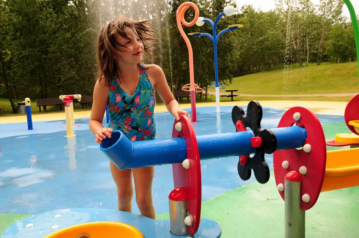 Child playing in Vermilion water park