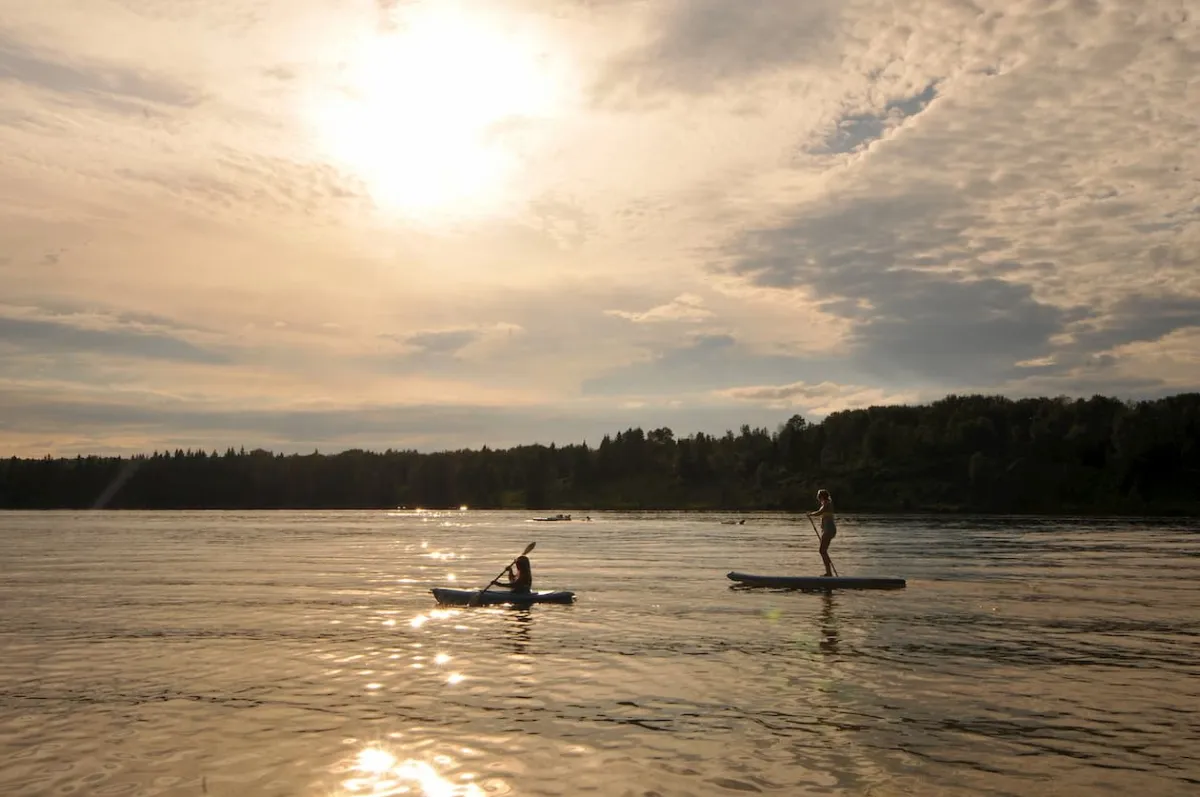 A sunset on the lake in Athabasca