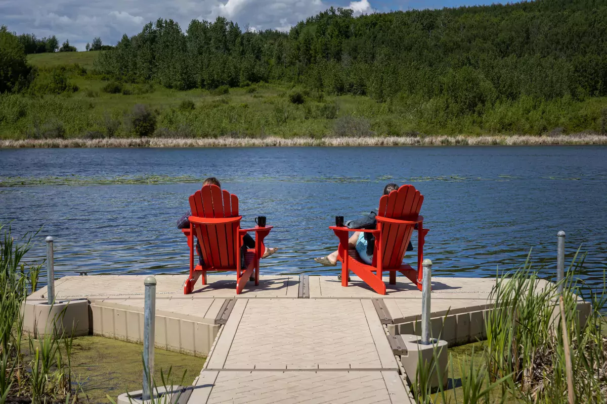 Dockside at Tawatinaw Valley Retreat Bed and Breakfast, near Athabasca, AB.