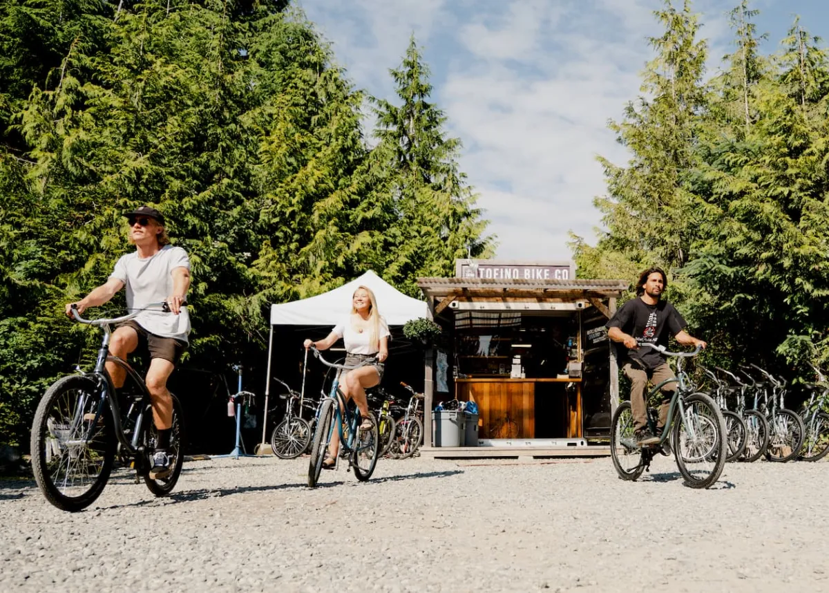 Tofino biking on the beach