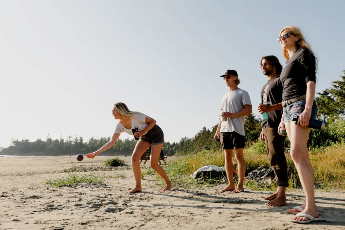 Tofino bocce on the beach Tin Wis