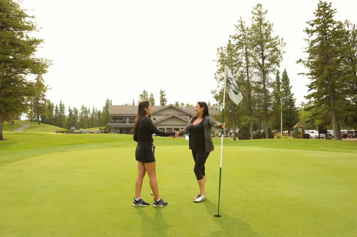 Enjoying a round at The Dunes Golf & Winter Club, County of Grande Prairie, AB.