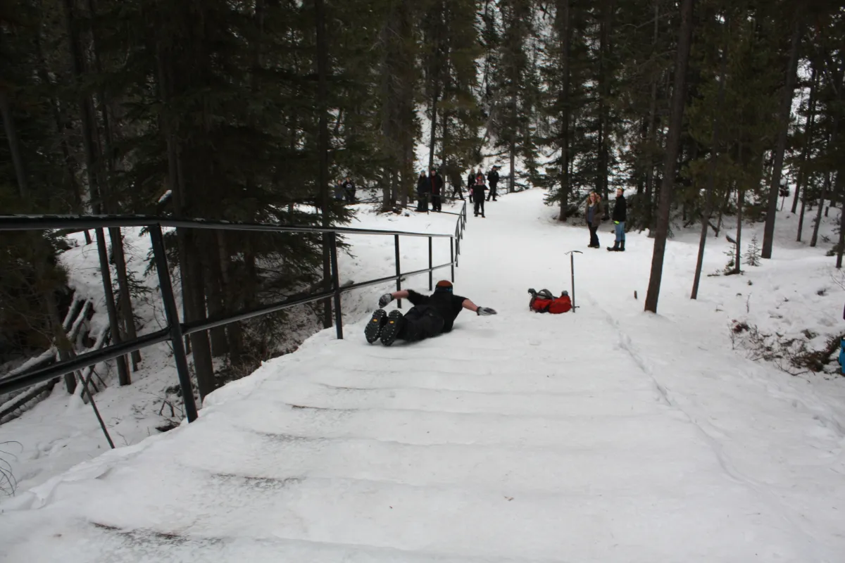 Sliding down the canyon