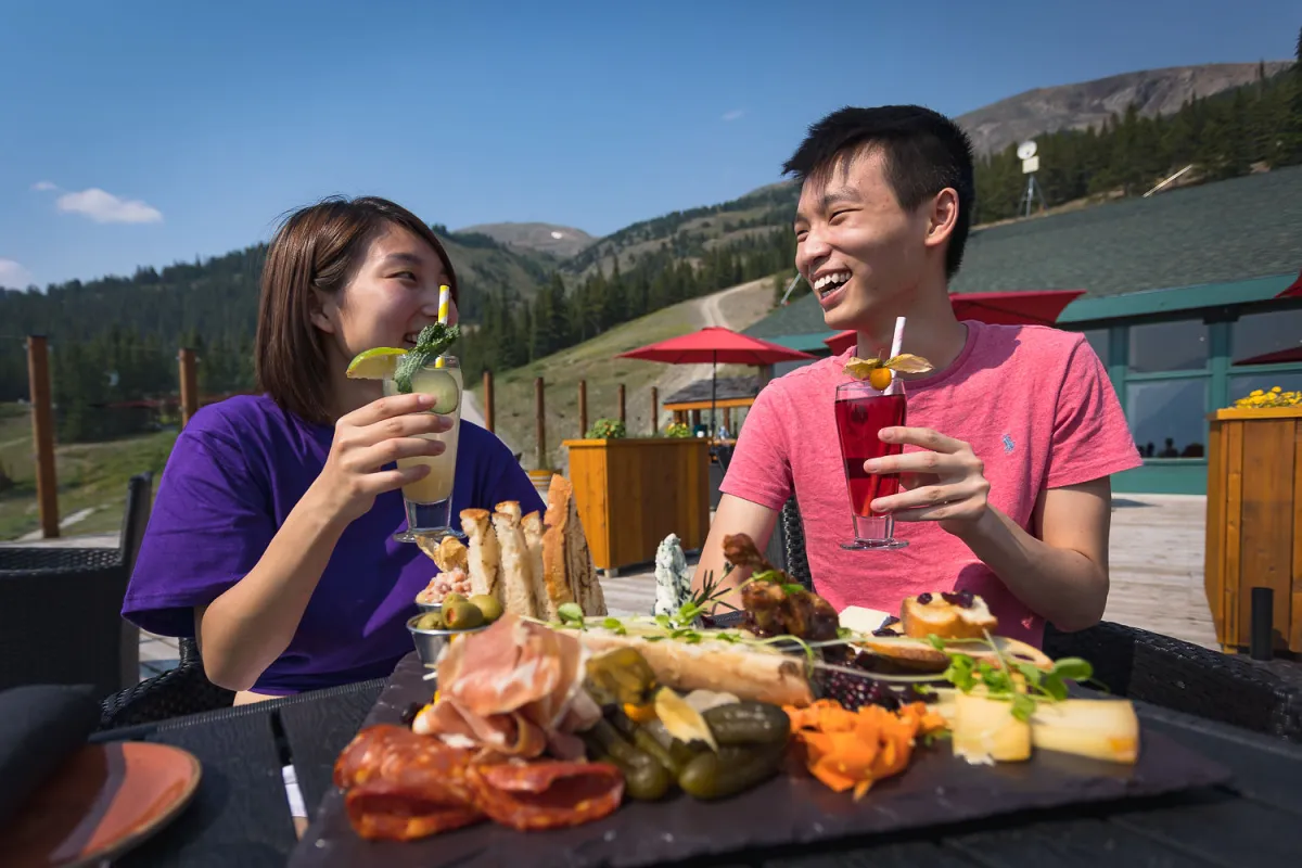 Dining at Whitehorn Bistro, Lake Louise Ski Resort, AB.