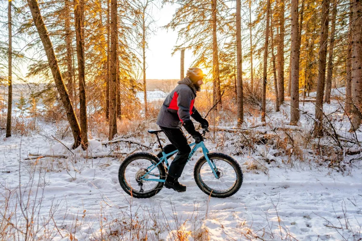 Fatbiking through Drayton Valley trails at sunrise