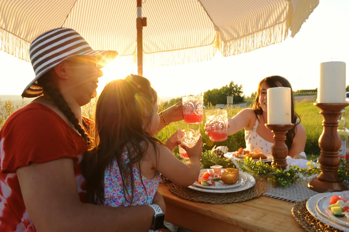 PIcnicking at Twelve Foot Davis Gravesite in Northern Sunrise County, AB with K's Popup Picnic.