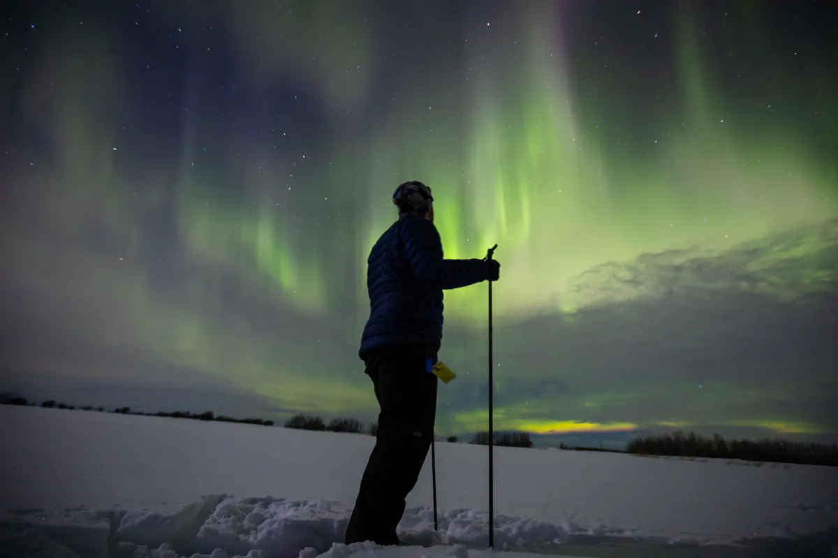 PeaceRiver Alberta Skiing Outdoors Aurora Borealis PaulLavoie 