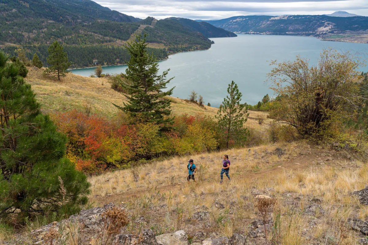 Trail running at Kalamalka Lake Provincial Park, Vernon BC.