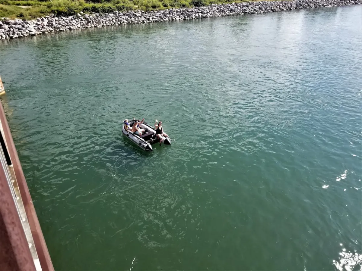 Floating on the bow river in Calgary