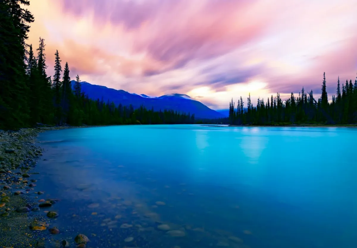 A lake in the Alberta mountains