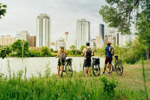 View of downtown Calgary, AB, from St. Patrick's Island.