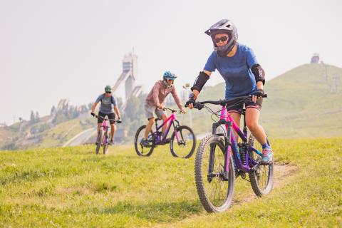 Biking at Winsport, Calgary, AB.