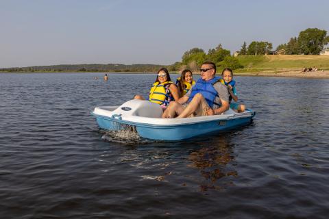 Family pedalboat fun on Lac La Biche, AB.