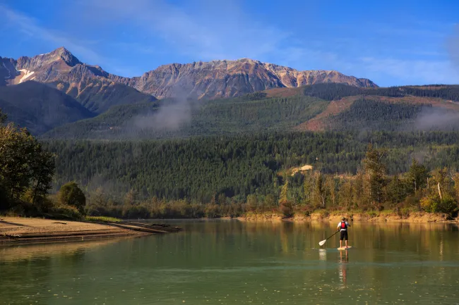 Paddleboarding Columbia River in Golden BC