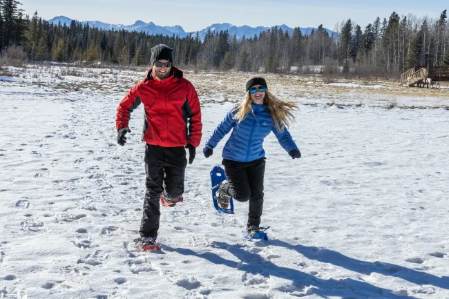 Hinton snowshoeing Maxwell Lake Beaver Boardwalk Happy Creek trails