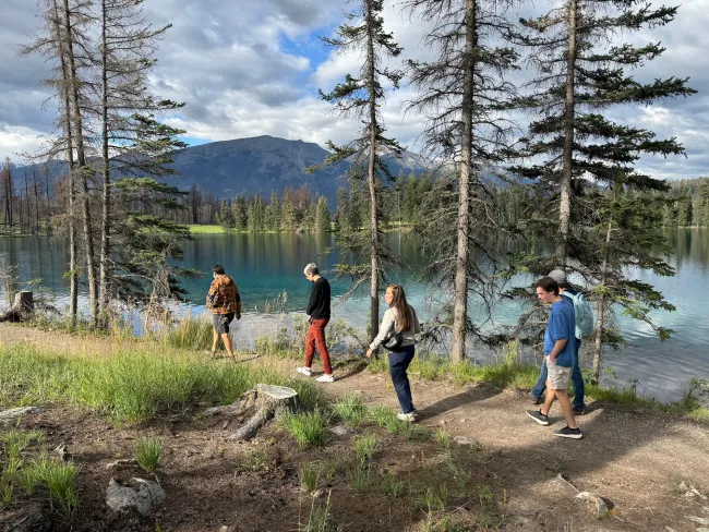 Matricia Bauer leads a Wapakwanis Plant Walk at the Jasper Park Lodge