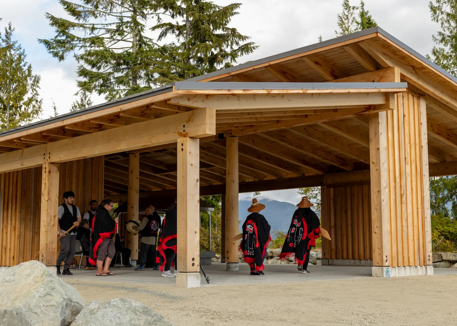 The welcoming space and cookhouse, built in 2023 Secret Beach welcoming space, cookhouse